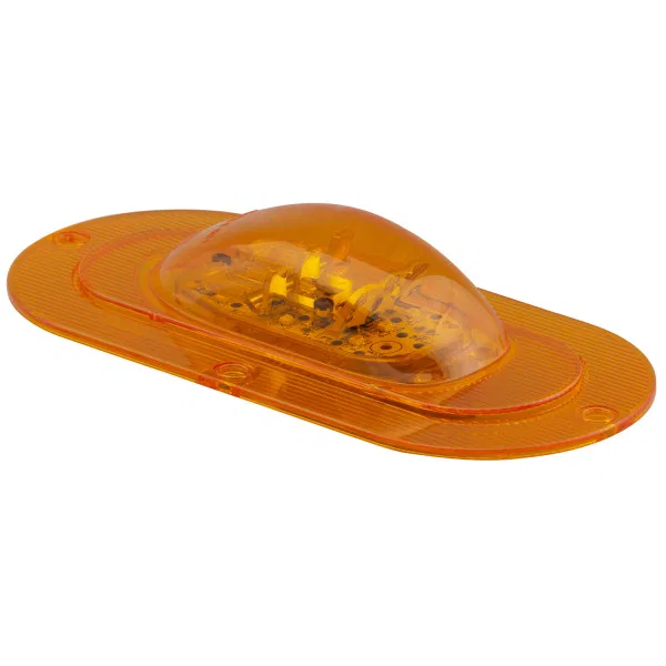 54203 – GROTE PERLUX Side Marker Light, Integrated Flange Mount Amber Lens Amber Housing LED Bulb Single Male Pin Con...